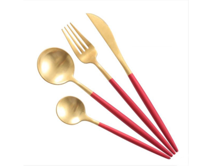 01 - Cutlery 07 (Red &amp; Gold )